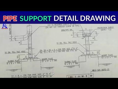 How to view Pipe support details drawing | elbow dummy support | Tee pipe support | guide support