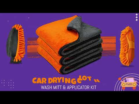 Microfibre Extra Large Drying Car Towels with Washing Mitts and Applicator