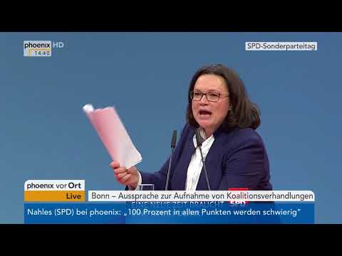 SPD-Bundesparteitag: Rede von Andrea Nahles vom 21.01.2018