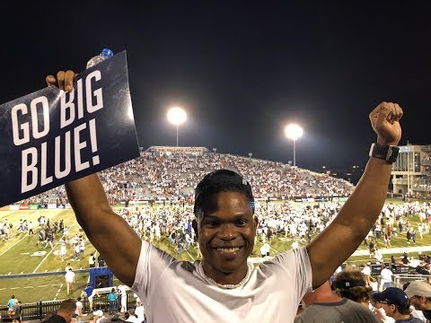 Old Dominion vs Virginia Tech 09.22.2018 - celebrates after a big win 49 - 35