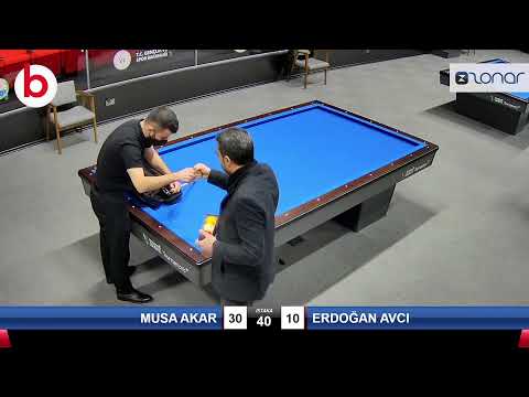 MUSA AKAR & ERDOĞAN AVCI Bilardo Maçı - 2022 ERKEKLER 1.ETAP-1.TUR