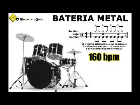 Bateria metal 160 bpm doble bombo binario