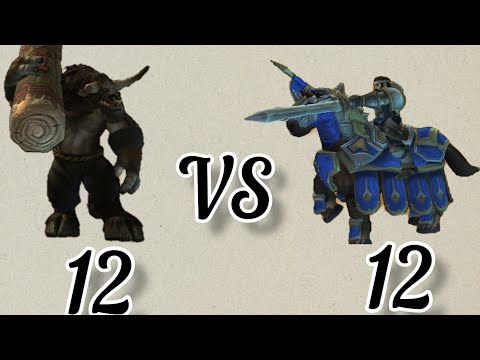 12 Tauren vs 12 Knight - Same Food - WarCraft III Retro Battles