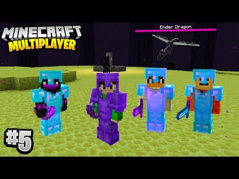 ENDER DRAGON FIGHT in Minecraft Multiplayer Survival! (Episode 5)