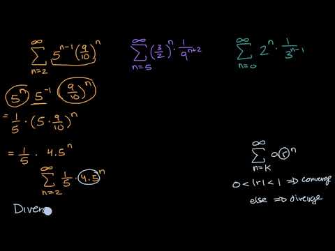 Convergent Divergent Geometric Series With Manipulation Video Khan Academy