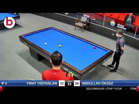 FIRAT YİĞİTASLAN & ABDULLAH ÖKSÜZ Bilardo Maçı - 2022 ERKEKLER 1.ETAP-9.TUR