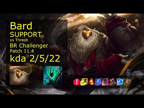 Bard Support vs Thresh - BR Challenger 2/5/22 Patch 11.4 Gameplay
