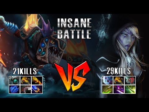 Insane Battle Drow Ranger Full items Vs Slark Full items - Godadico Dota