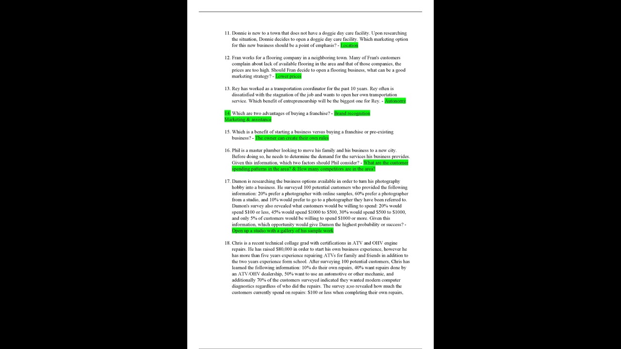 Gmetrix Entrepreneurship & Small Business Exam pdf