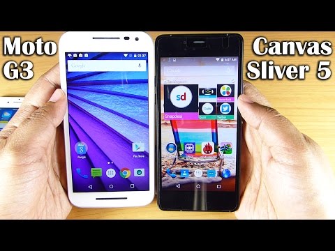 Micromax Canvas Sliver 5 Vs Moto G 3rd Gen (ft. iPhone 6)