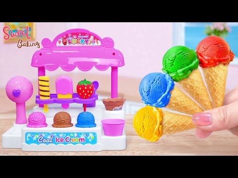 💞Rainbow Ice Cream Recipe💞How To Make Miniature Rainbow Ice Cream Cake Decorating Ideas💞Sweet Baking