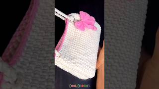 Cute Pink and white Crochet bag design 😍💖 #crochet #crochetpatterns #shorts