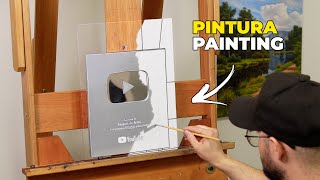 Eu pintei minha placa do YouTube | I painted my SILVER PLAY BUTTON!