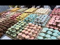 Amazing macaron mass production! Top 5 Delicious Korean Macarons Collection - Korean street food