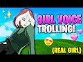 GIRL Voice Trolling The THIRSTIEST Simps In FORTNITE Random Duos REAL GIRL Castle