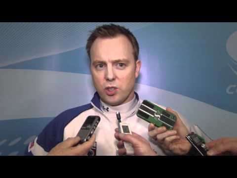 2011 Ford World Men's Curling Championship - Draw 2 Media Scrum