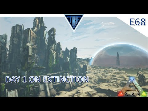 Day 1 on Extinction! Tribe struggles! Ark Survival Evolved Modded Story Cluster - Extinction Map E68
