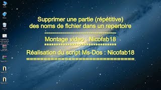 Supprimer une partie repetitive des noms de fichier dans un repertoire