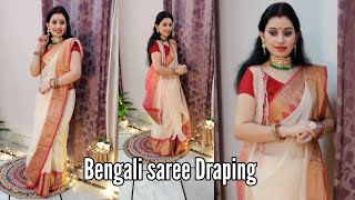 Traditional Bengali Saree Draping Tutorial for Dur