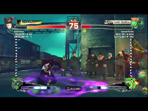 SSF4 AE Ver. 2012: aiaitomo [Juri] vs. kanarifuita [Blanka] - PSN Ranked Match