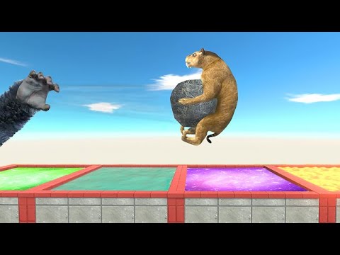 Giant Stone Push Units in Portal Water or Lava - Animal Revolt Battle Simulator