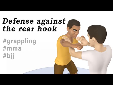 Defense against a punch 1. The rear hook. Techniques Jiu-jitsu, Grappling, MMA.
