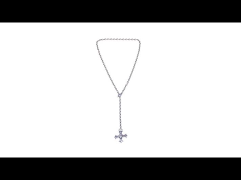 Margo Manhattan Cross Drop Lariat Necklace