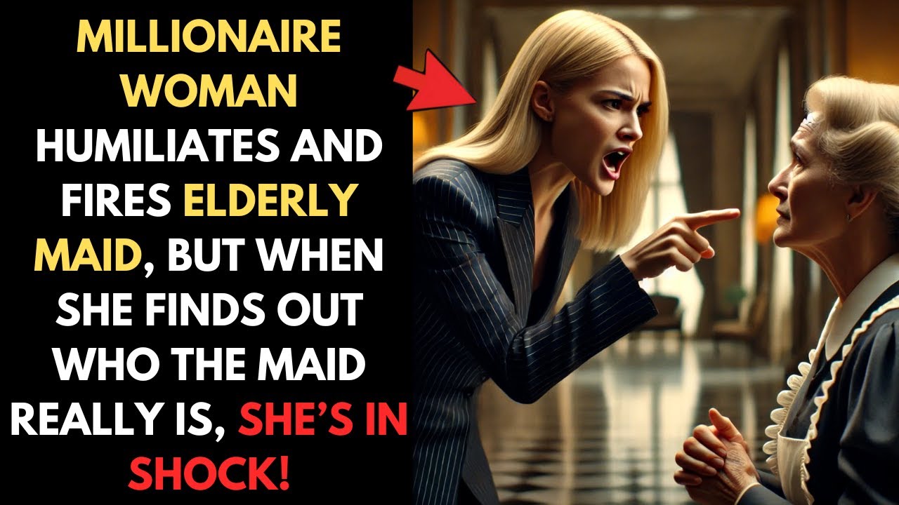 MILLIONAIRE WOMAN Humiliates and Fires ELDERLY Maid, But When She Finds Out Who..