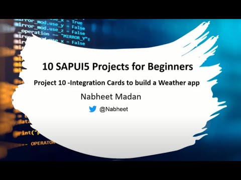 10 SAPUI5 Projects for Beginners - Project 10 using Integration Cards