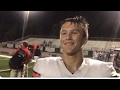 Post Game Interview after Game Wining FG vs #1 4A St Thomas Moore; 10/4/2019