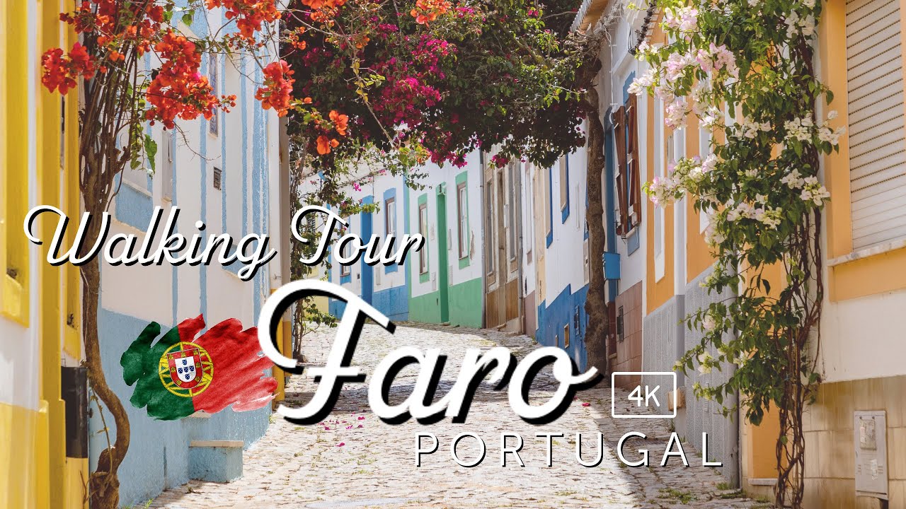 Immersive street-level walking tour through Faro, Portugal, showcasing authentic urban landscapes, local architecture, and the vibrant atmosphere of the city's neighborhoods