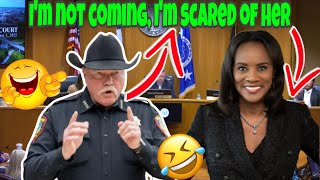 Big Bad Sheriff Terrified of lil ole Commissioner Alisa Simmons! Sheriff gets OWNED