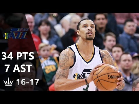 George Hill Full Highlights vs Nets / 34 points, 7 assists [03.03.2017]
