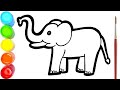 Menggambar Dan Mewarnai Gajah Untuk Anak-anak | Mewarnai Gambar #21
