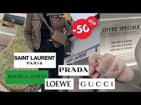 LUXURY DESIGNER OUTLET VLOG in Paris (GUCCI, SAINT LAURENT, PRADA, LORO PIANA etc...)