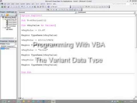 1 Introduction to Programming with VBA The Integrated Development Environment