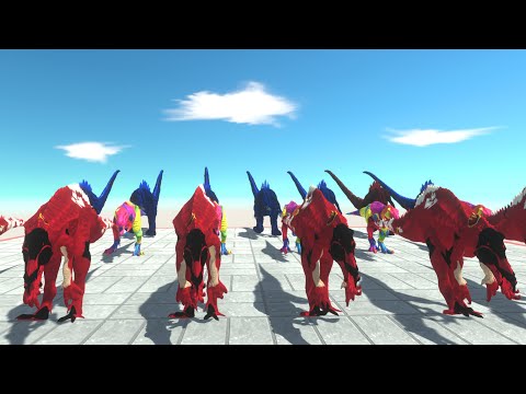 All Colors Race to eat Neon Daeodons - Animal Revolt Battle Simulator