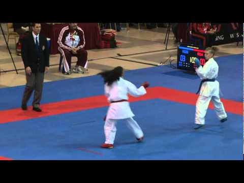 2011 WKF Junior World Championships Female Junior Kumite -48 Kg Hungary vs South Africa.mpg