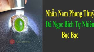 Nhẫn Nam Đá Ngọc Bích Tự Nhiên Xanh Đẹp Bạc Ta Kiểm Định