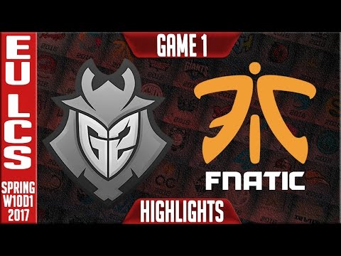 Fnatic vs G2 Game 1 Highlights - EU LCS W10D1 Spring 2017 - FNC vs G2 G1