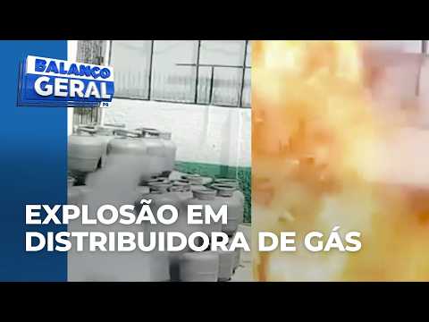 Explosão em distribuidora de gás assusta moradores de Colombo; um Pit Bull teve queimaduras