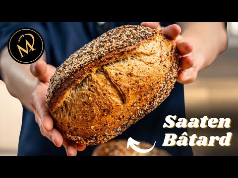 Bâtard mit Saaten - Brot mit Saaten und Kernen selber backen I Backen mit Sauerteig