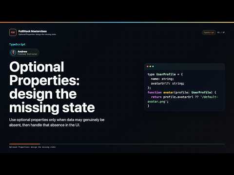 Optional Properties Explained Fullstack Masterclass Typescript Course