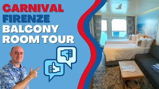 Carnival Firenze Balcony Stateroom Tour and Review - Cruise Ship Cabin #cruise #cruiseship