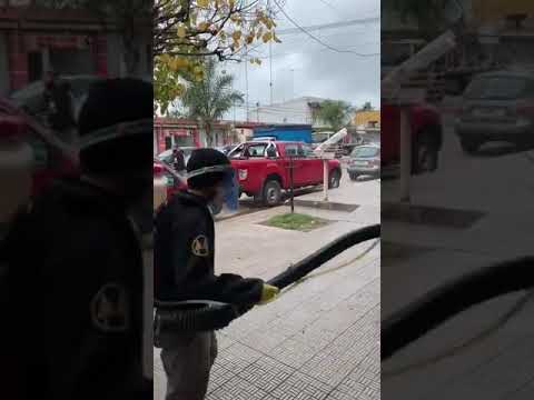 Amplio operativo de desinfección en Olmos por un comerciante con coronavirus
