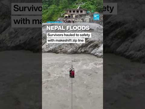 Nepal Floods: Survivors hauled to safety with makeshift zip line