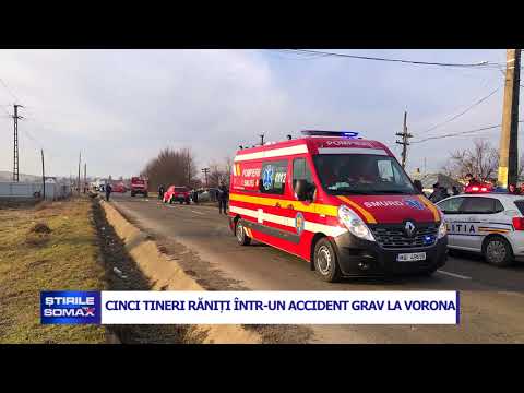 CINCI TINERI RANITI INTR UN ACCIDENT GRAV LA VORONA