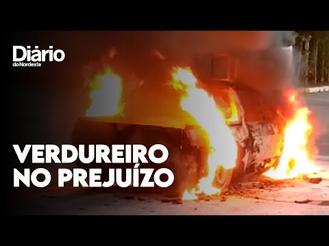 Feirante perde carro de trabalho e R$ 2,7 mil em incêndio em Crato, na Região do Cariri