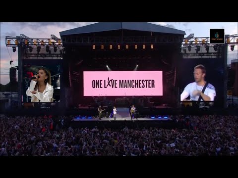 [4K Video] Coldplay Ft Ariana Grande - Don't Look Back In Anger || LIVE IN MANCHESTER