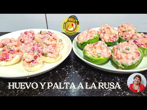 Huevo y Palta Rellena con Ensalada Rusa Receta Delicias cusqueñas Perú